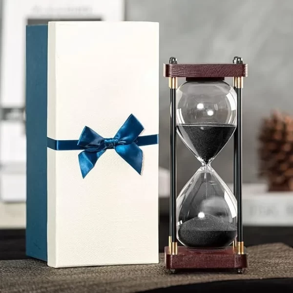 Reloj De Arena De Vidrio Con Marco De Madera, 30 Minutos. - Imagen 3
