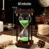 Reloj De Arena De Vidrio Con Marco De Madera, 60 Minutos. - Imagen 2
