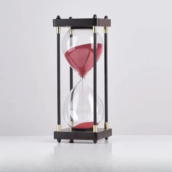 Reloj De Arena De Vidrio Con Marco De Madera, 60 Minutos. - Imagen 4