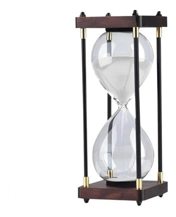 Reloj De Arena De Vidrio Con Marco De Madera, 60 Minutos. - Imagen 5