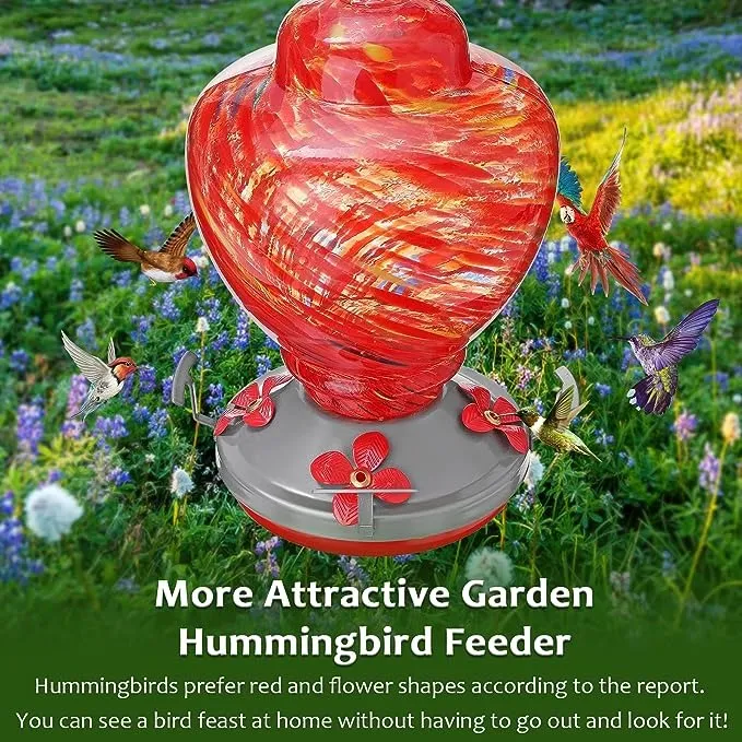 Bebedero Comedero Para Colibríes Para Exterior Color Rojo - Imagen 6