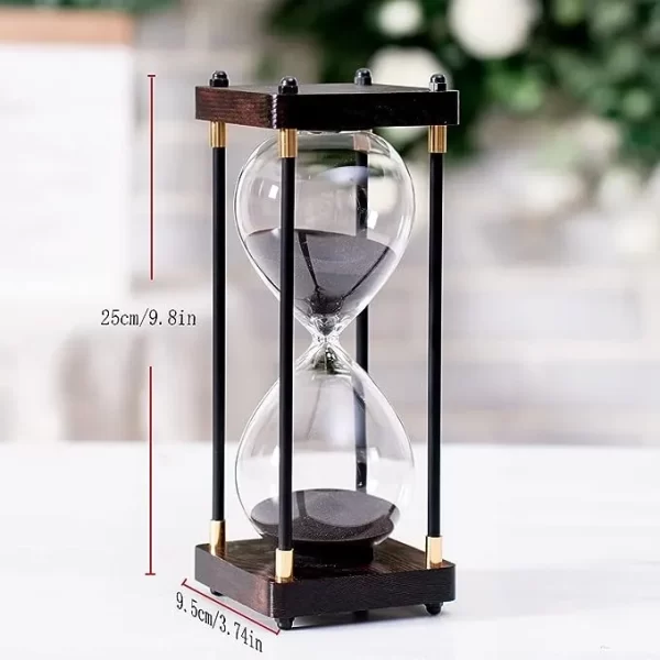 Reloj De Arena De Vidrio Con Marco De Madera, 30 Minutos. - Imagen 2