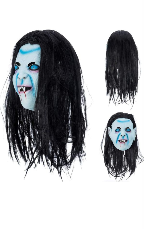 Máscara De Mujer Vieja De Halloween Realista Aterradora - Imagen 5