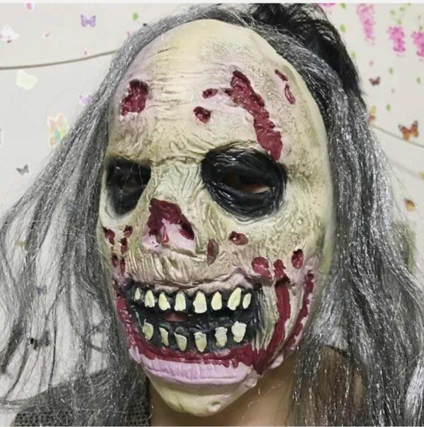 Máscara De Mujer Vieja De Halloween Realista Aterradora - Imagen 8