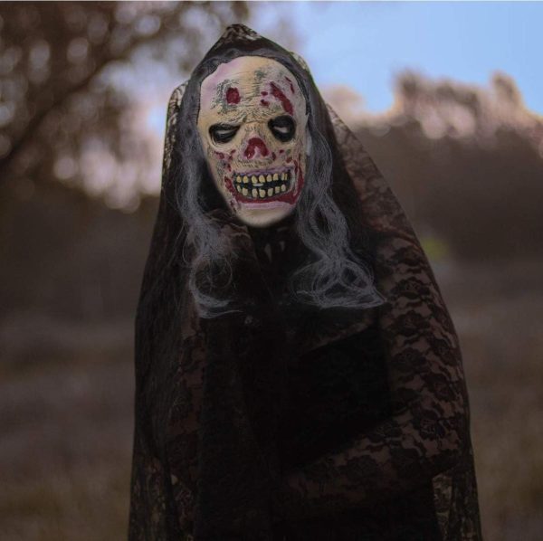 Máscara De Mujer Vieja De Halloween Realista Aterradora - Imagen 7