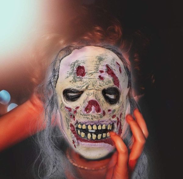 Máscara De Mujer Vieja De Halloween Realista Aterradora - Imagen 6