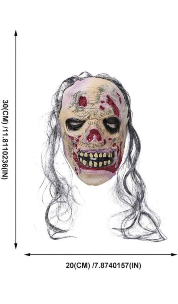 Máscara De Mujer Vieja De Halloween Realista Aterradora - Imagen 4