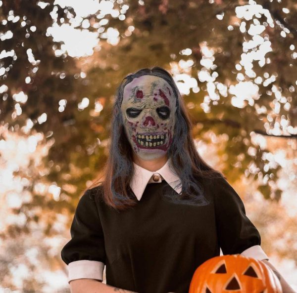 Máscara De Mujer Vieja De Halloween Realista Aterradora - Imagen 2