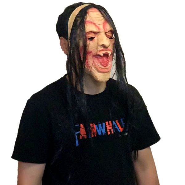 Máscara De Mujer Vieja De Halloween Realista Aterradora - Imagen 3