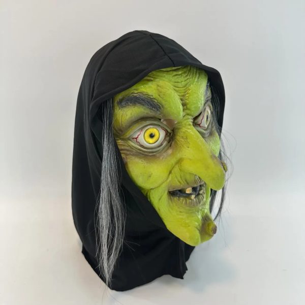 Máscara De Mujer Vieja De Halloween Realista Aterradora - Imagen 7