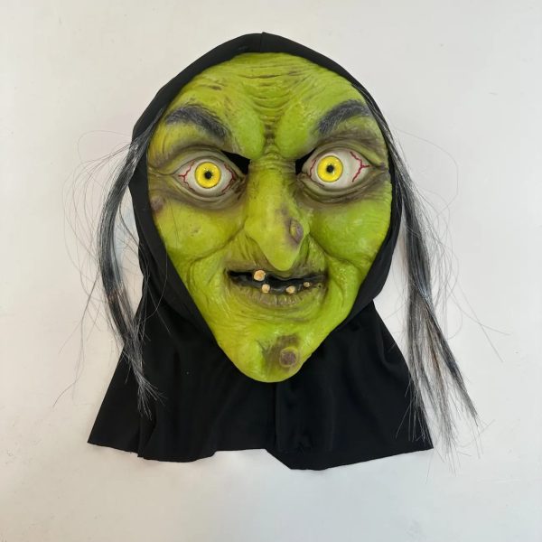 Máscara De Mujer Vieja De Halloween Realista Aterradora - Imagen 6