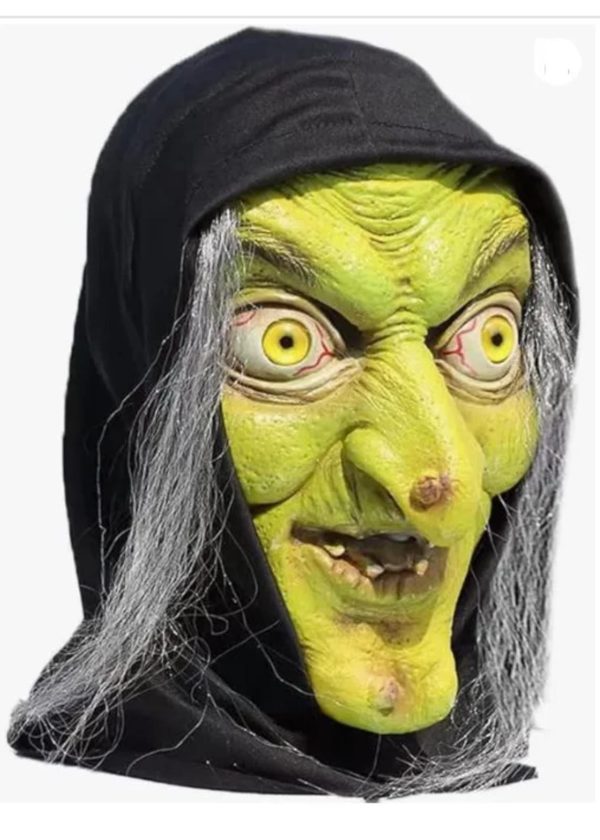 Máscara De Mujer Vieja De Halloween Realista Aterradora - Imagen 2