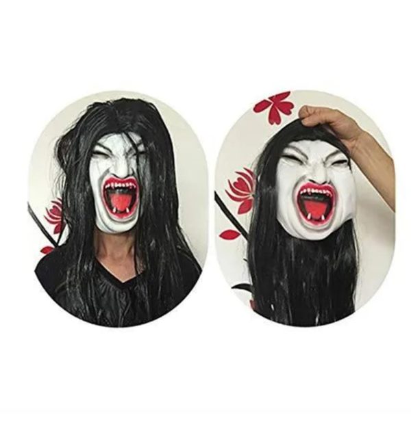 Máscara De Mujer Vieja De Halloween Realista Aterradora - Imagen 2