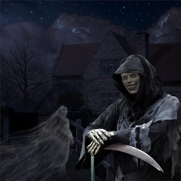Máscara De Mujer Vieja De Halloween Realista Aterradora - Imagen 5