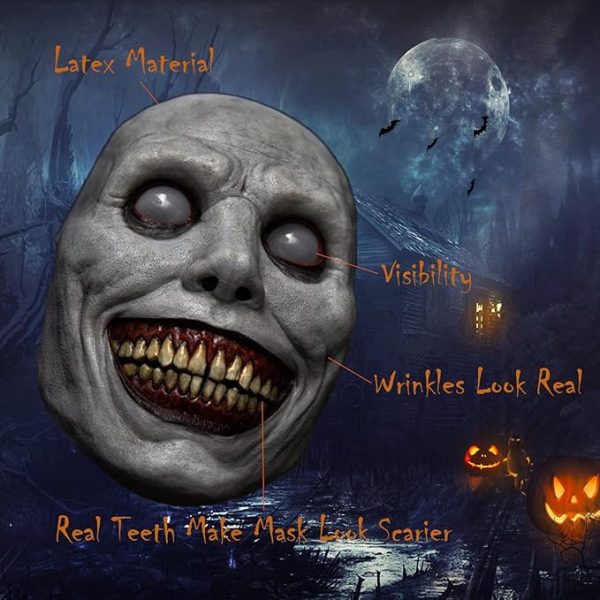 Máscara De Mujer Vieja De Halloween Realista Aterradora - Imagen 4