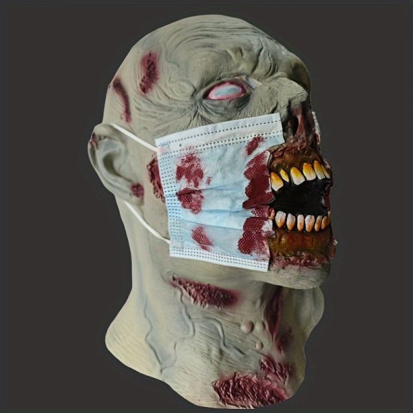Máscara Halloween Cara Sangienta De Zombie. - Imagen 7