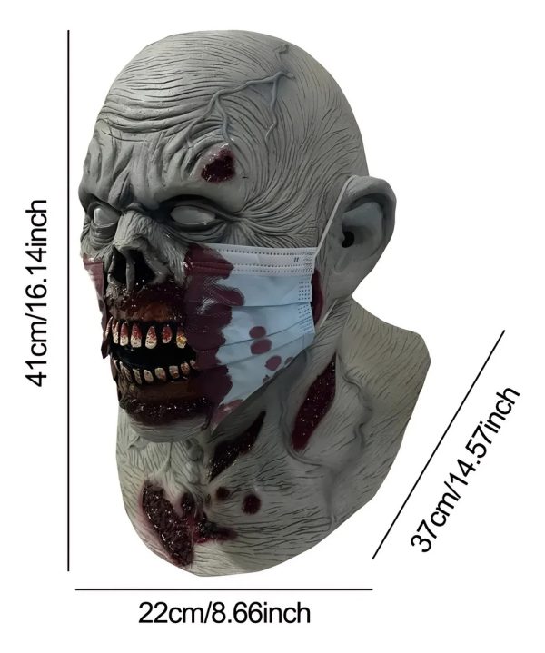 Máscara Halloween Cara Sangienta De Zombie. - Imagen 2