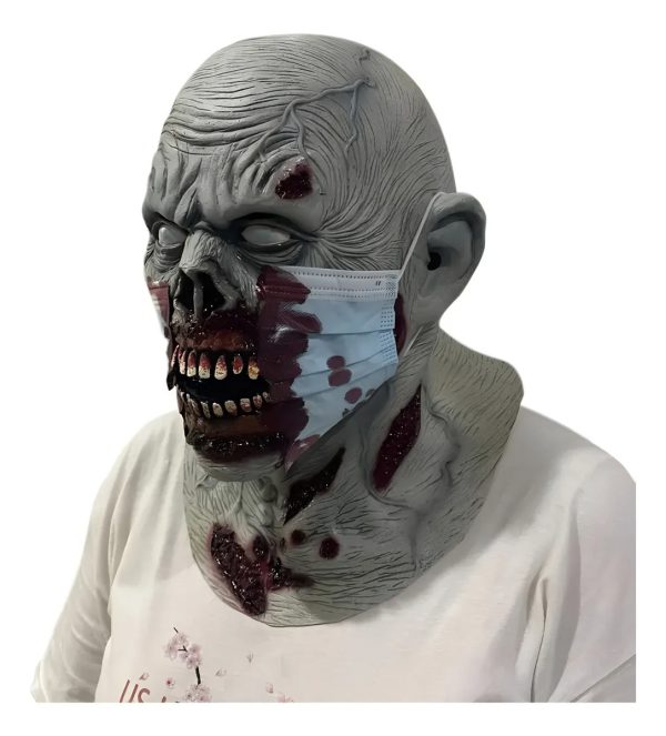 Máscara Halloween Cara Sangienta De Zombie. - Imagen 6