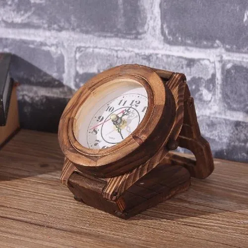 Reloj Madera Diseño Pulsera Vintage De Pared 77 Cm - Imagen 8