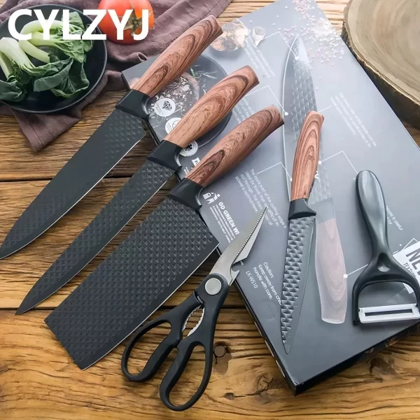 Juego De Cuchillos De Acero Inoxidable Profesional, 6 Piezas - Imagen 4