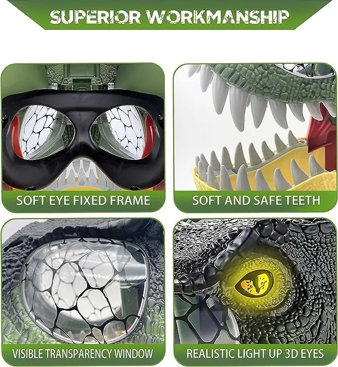 Mascara Cabeza De Dinosaurio Con Sonidos - Imagen 2