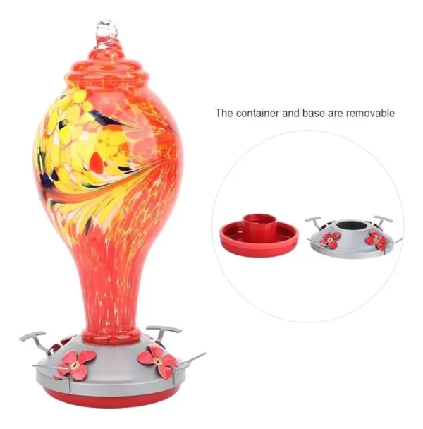 Comedero Para Colibríes, Vidrio Soplado Exteriores,1065 Ml - Imagen 4