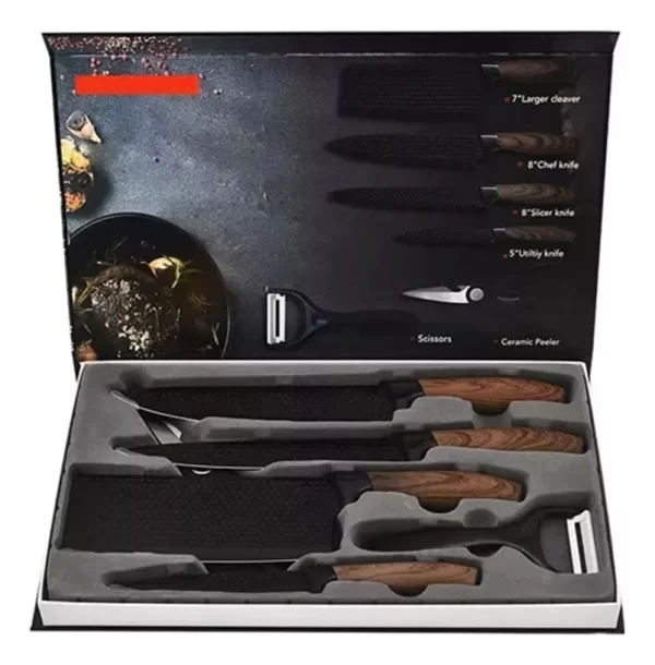 Juego De Cuchillos De Acero Inoxidable Profesional, 6 Piezas