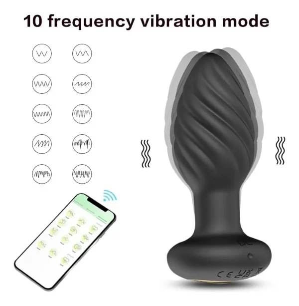 Vibrador Plug Anal Inalámbrico Punto G Con App - Imagen 9