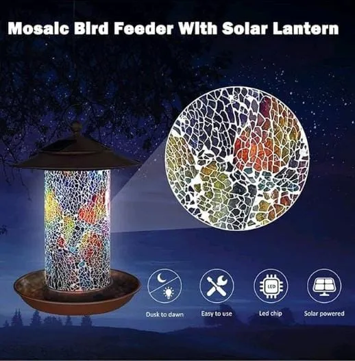 Bebedero Y Comedero De Colibrí Mosaico Solar - Imagen 7