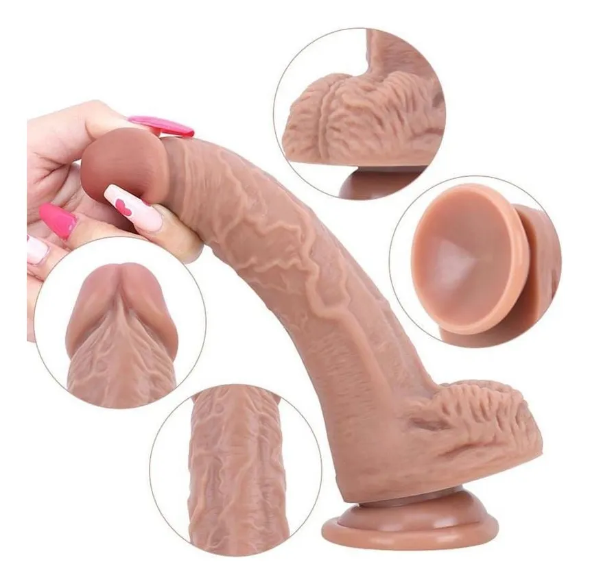 Dildo Consolador Realista 24 Cm Pene Suave Con Ventosa - Imagen 2