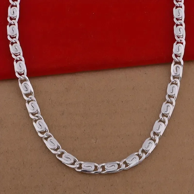 Cadena Plata Ley 925 Caracol 60 Cm Y 6 Mm Unisex. - Imagen 3