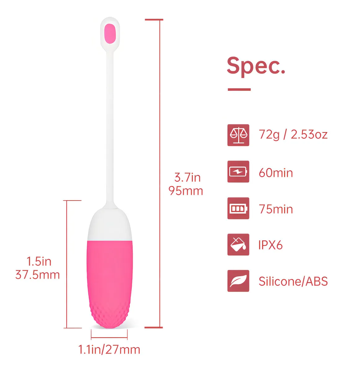 Huevo Vibrador App Móvil Larga Distancia Punto G - Magic Color Rosa - Imagen 2
