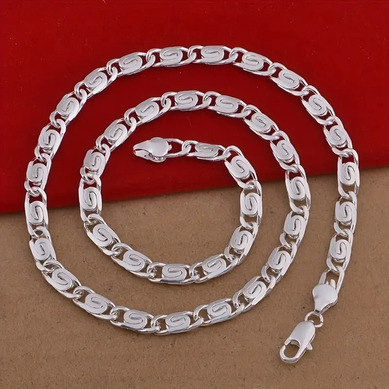 Cadena Plata Ley 925 Caracol 60 Cm Y 6 Mm Unisex. - Imagen 4