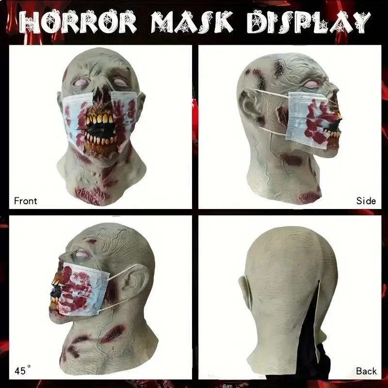 Máscara Halloween Cara Sangrienta De Zombi. - Imagen 2
