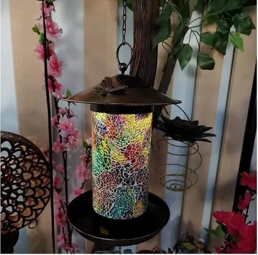 Bebedero Y Comedero De Colibrí Mosaico Solar - Imagen 5