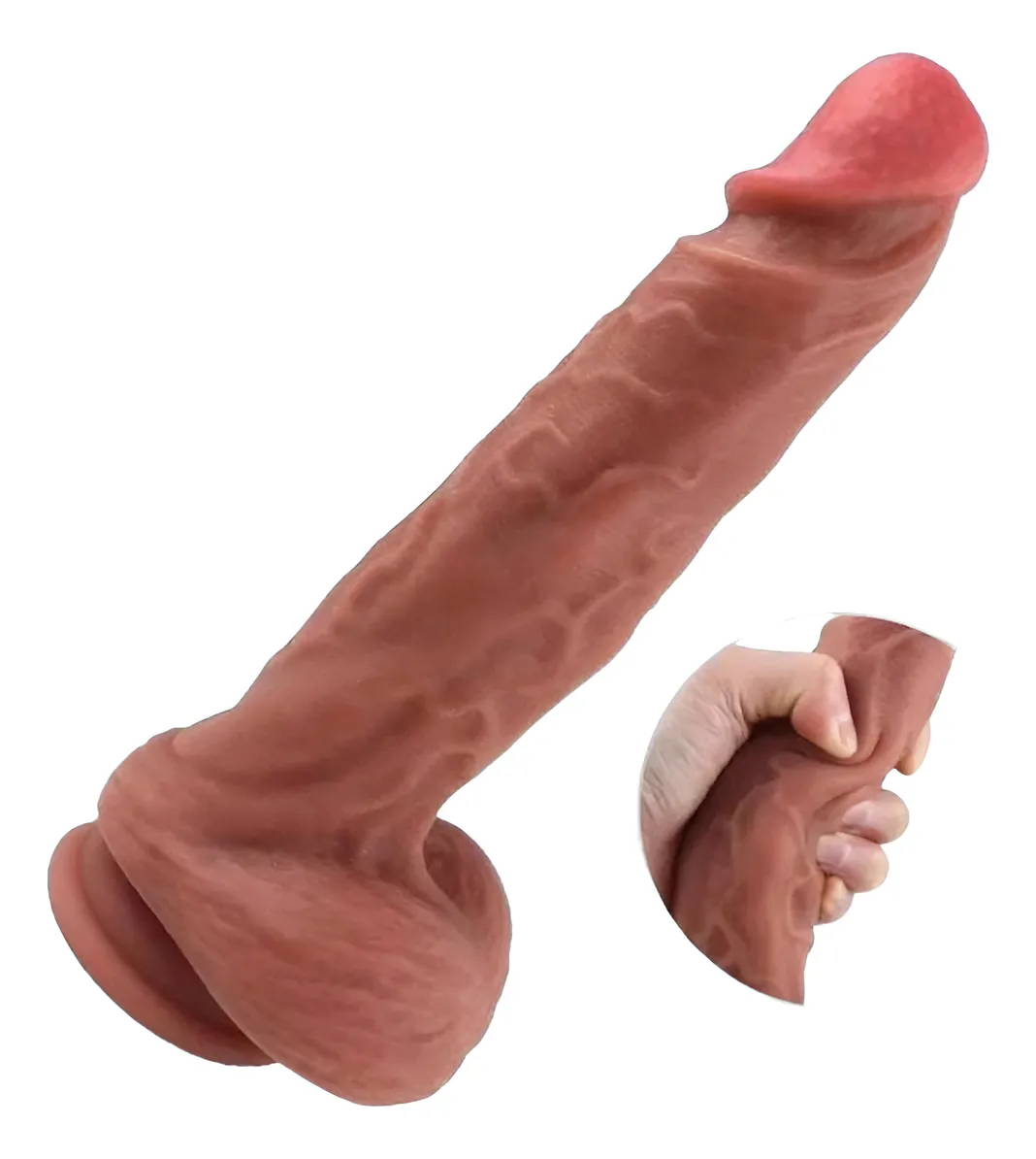 Dildo Consolador Realista 24 Cm Pene Suave Con Ventosa