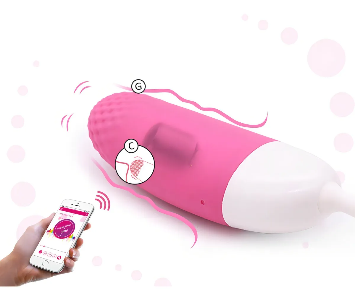 Huevo Vibrador App Móvil Larga Distancia Punto G - Magic Color Rosa - Imagen 5