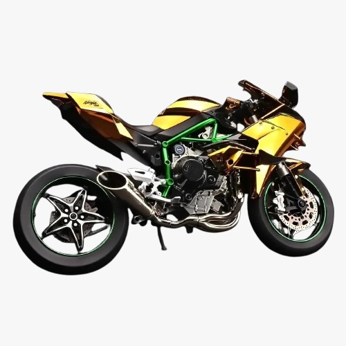Motocicleta Fundida Por Inyección 1:6 Escala Para Kawasaki H Negro - Imagen 3