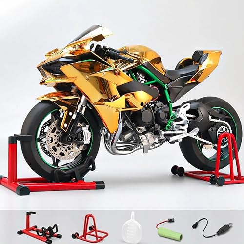 Motocicleta Fundida Por Inyección 1:6 Escala Para Kawasaki H Negro