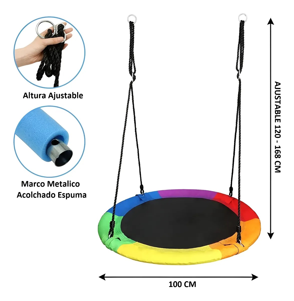 Columpio Mecedor Multicolor Circular Vestibulador Tea 100cm - Imagen 10