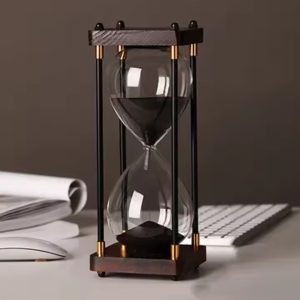 Reloj de arena de vidrio con marco de madera 60 Minutos